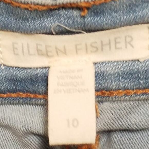 Eileen Fisher Womens Size 10 Fray Step Hem Ankle Skinny Jeans Light Wash Stretch - Picture 6 of 7